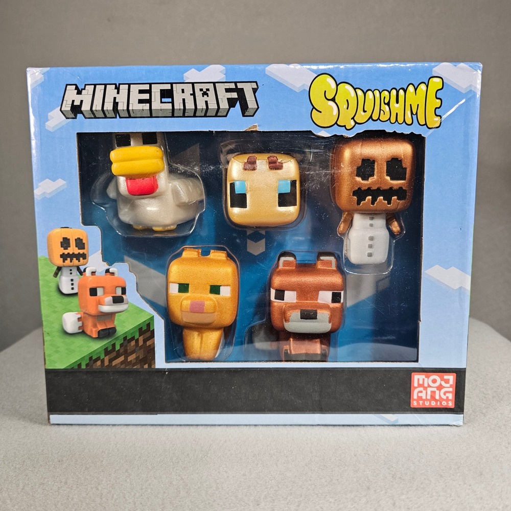 Minecraft SquishMe Series 3 Squishy Figures 5 Pack Collector Box Mojang New